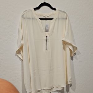 Women's Sheer Blouse with Zipper